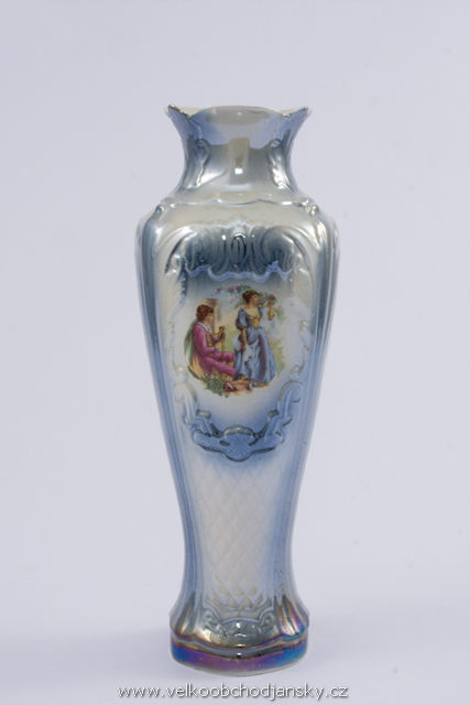 váza 29cm LISTR MODRÝ + POSTAVY modrá sukně